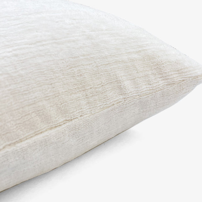 Umbria Ivory Velvet Pillow, lumbar