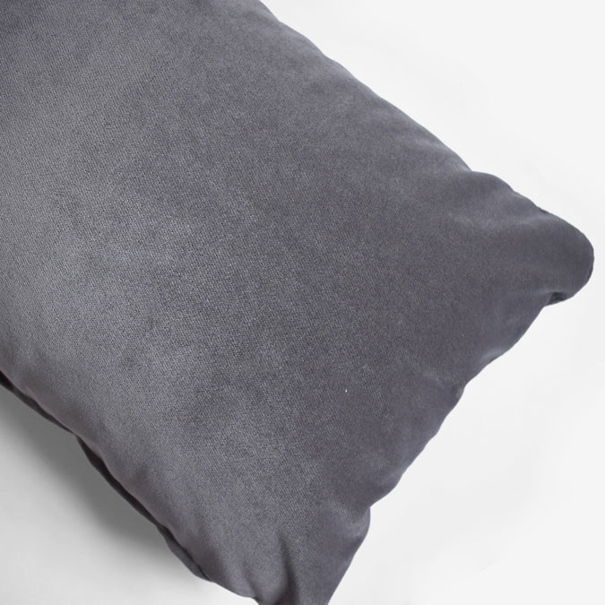 Winthrop Grey Velvet Pillow, lumbar