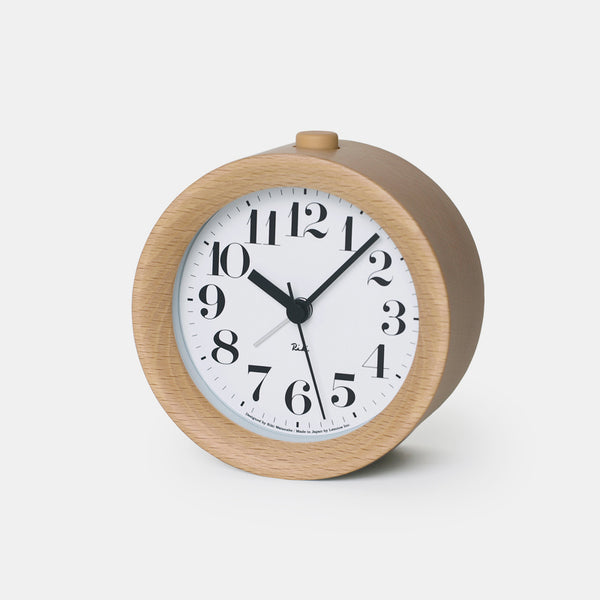 Riki Alarm Clock in Natural Wood by Lemnos