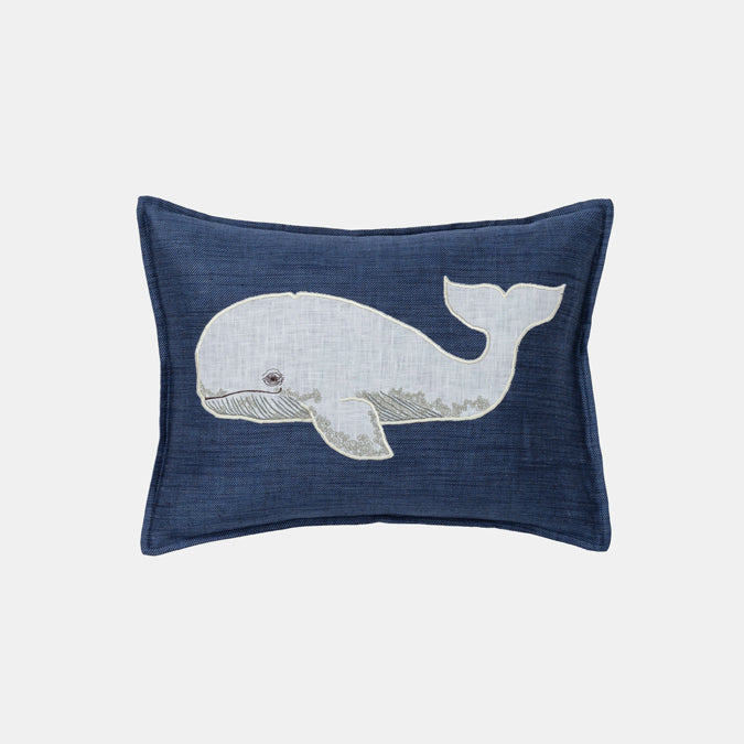 Whale Applique Pillow, lumbar