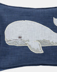 Whale Applique Pillow, lumbar