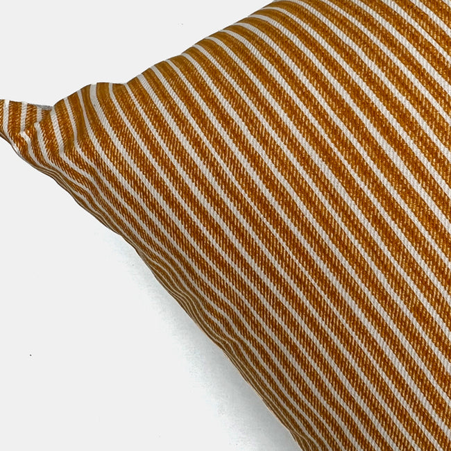 Deep Mustard Stripe Pillow, square