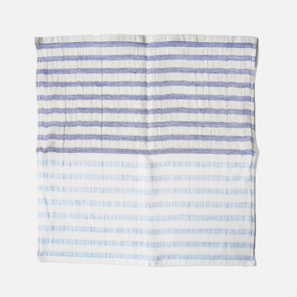 Two Tone Stripe Washcloth in Blue