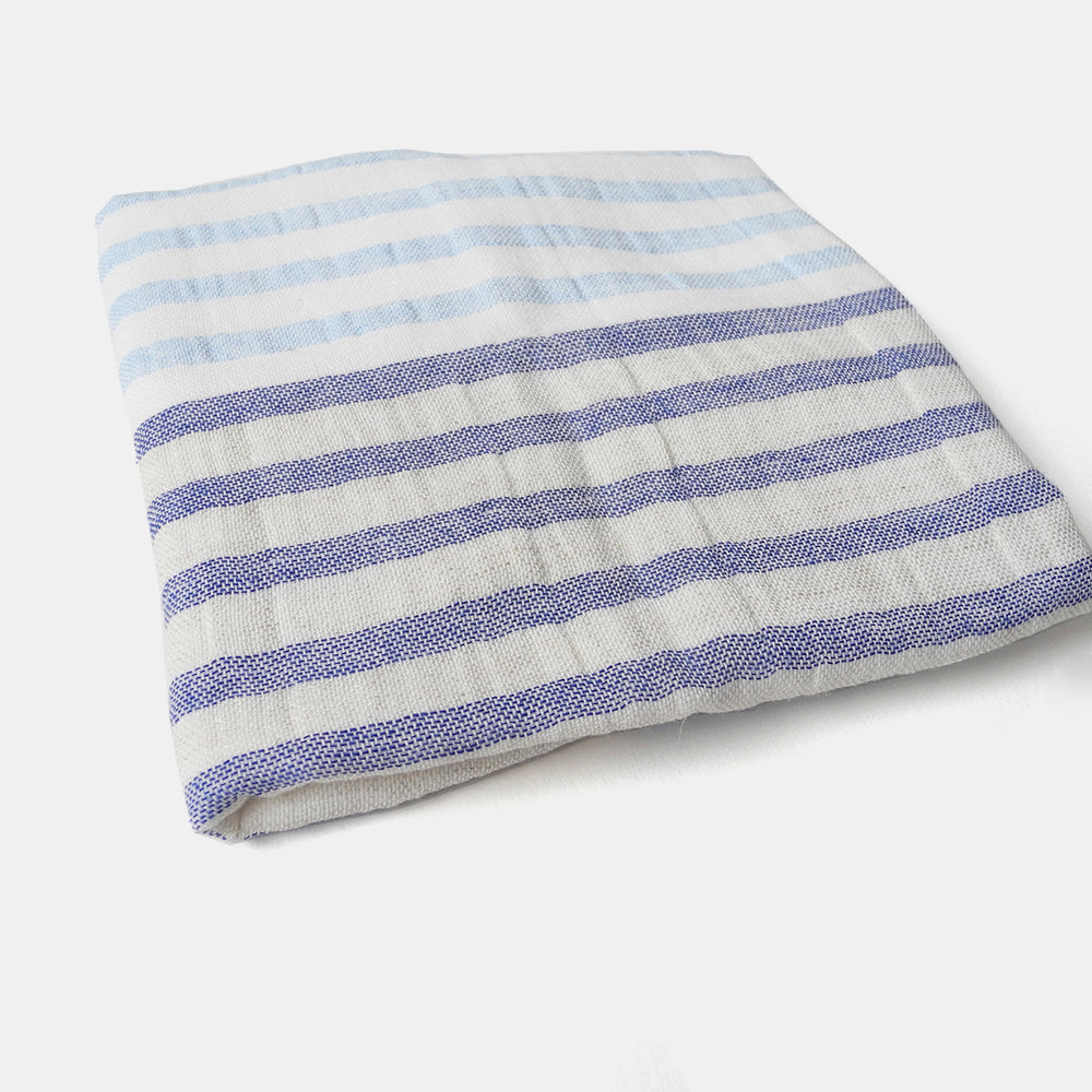 Two Tone Stripe Washcloth in Blue