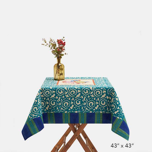Knight Peacock Cotton Tablecloth