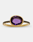Amethyst Clea Ring with Black Diamonds