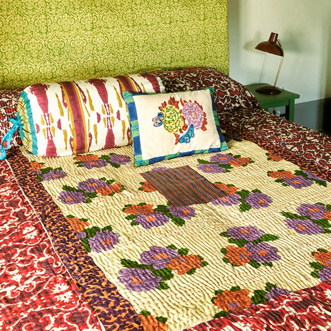 Kauai Peony Beji Gudri Bedcover