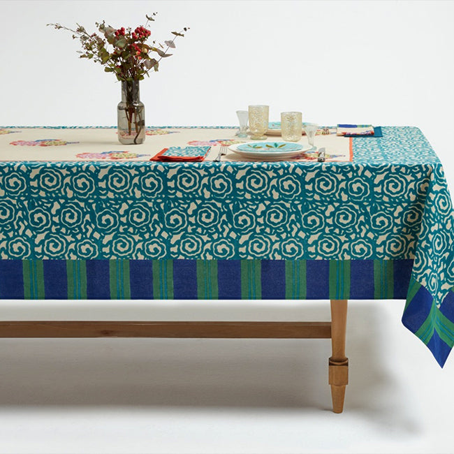 Knight Peacock Cotton Tablecloth