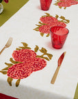 Leopard Bouquet Red Table Runner