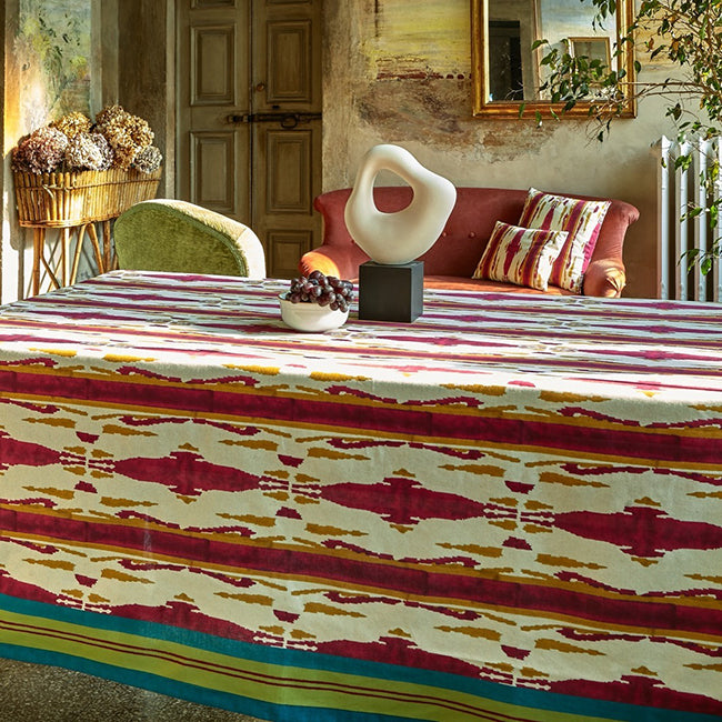 Flame Aubergine Cotton Tablecloth
