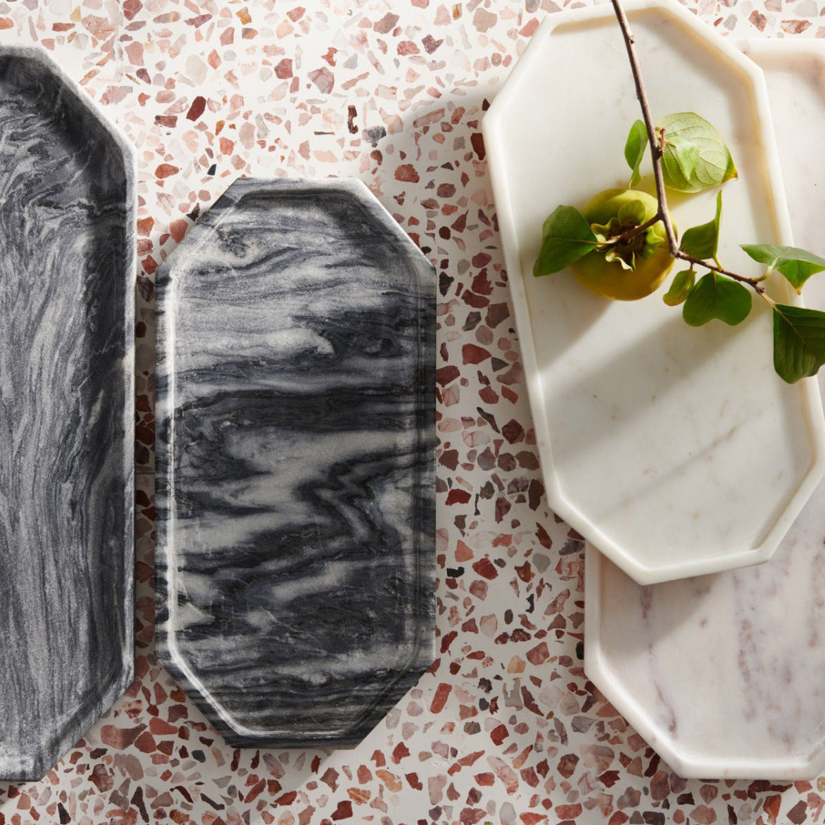 Alia Grey Marble Platter