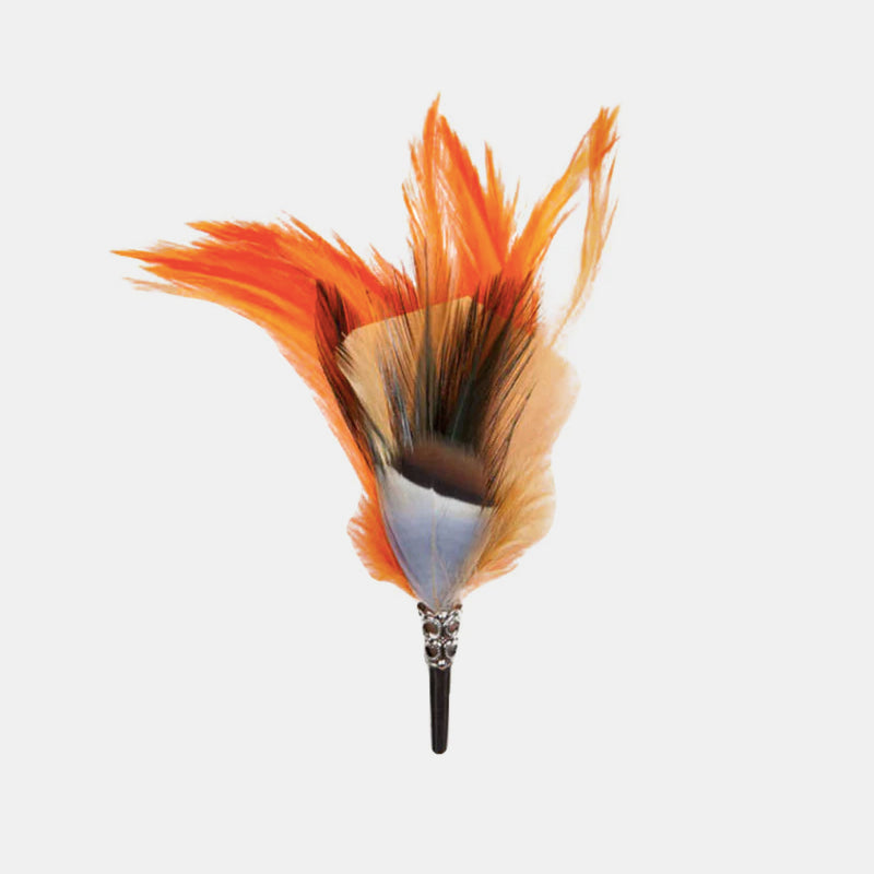 Orange Feather Brooch