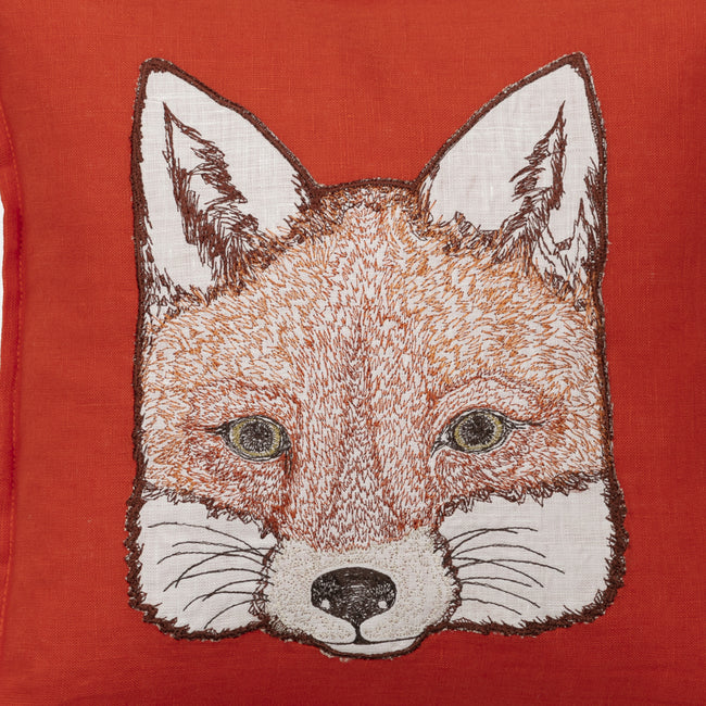 Fox Applique Pillow, square