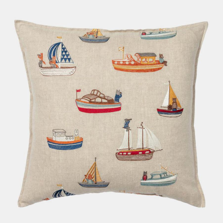 Boats Pattern Pillow, square