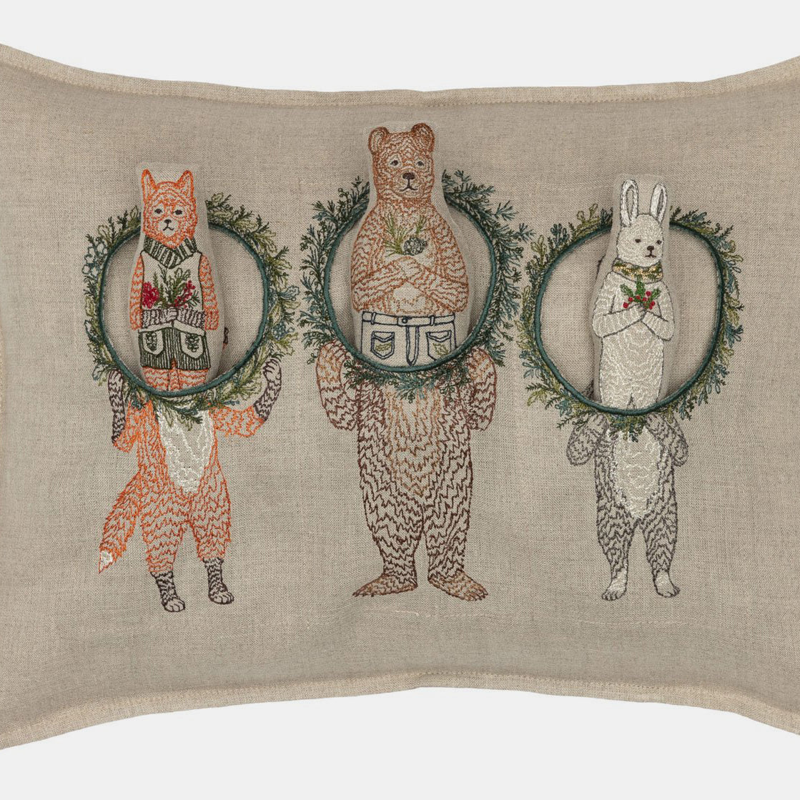 Christmas Wreath Trio Pocket Pillow