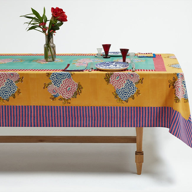 Corolla Gold Cotton Tablecloth