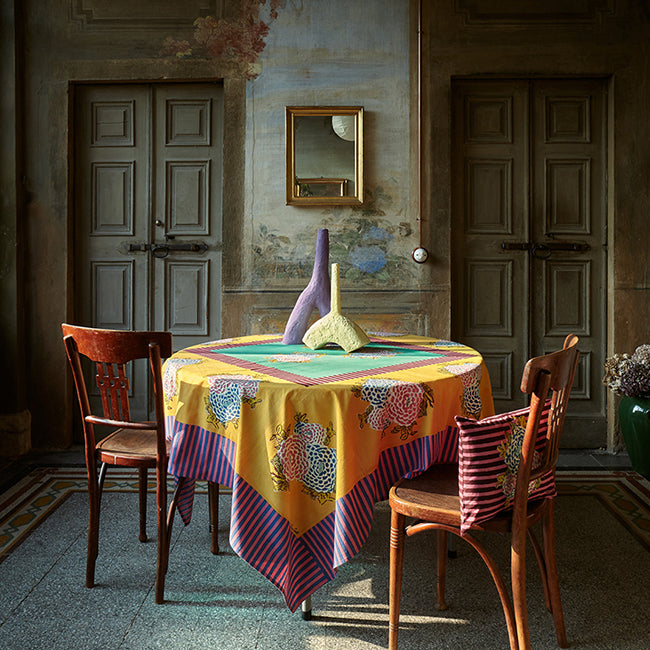 Corolla Gold Cotton Tablecloth