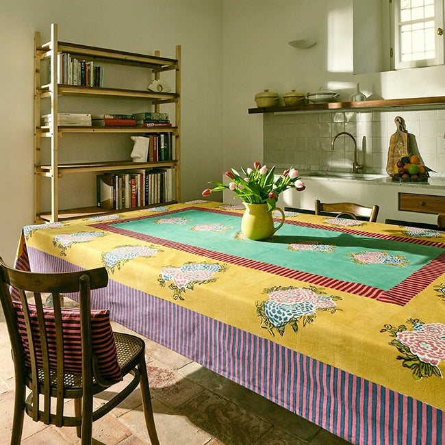 Corolla Gold Cotton Tablecloth