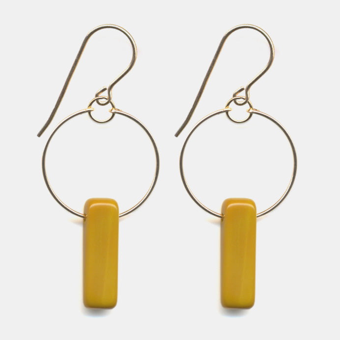 Mustard Bar Hoop Earrings