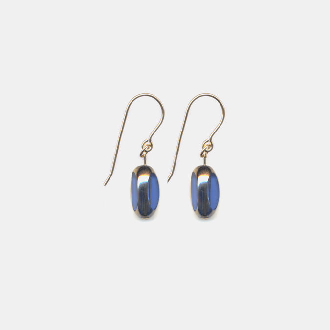 Jewel Blue Bean Drop Earrings