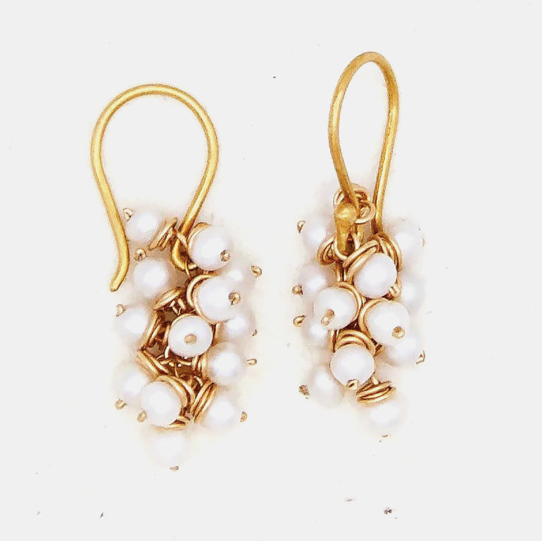 Japanese Pearl Cluster Earrings