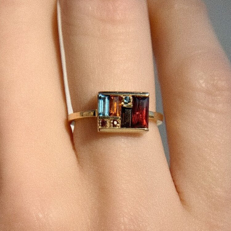 London Blue Mosaic Ring