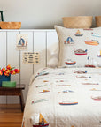 Boats Pattern Pillow, square