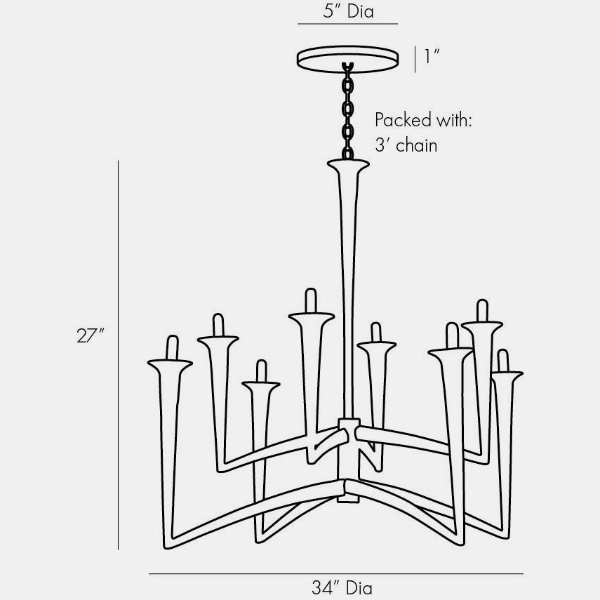 Isma Chandelier in White Gesso