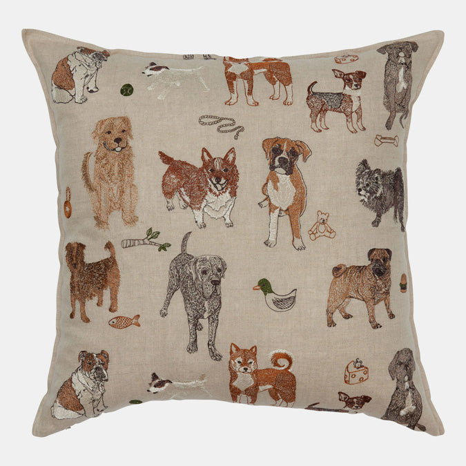Dogs and Toys Pillow, square