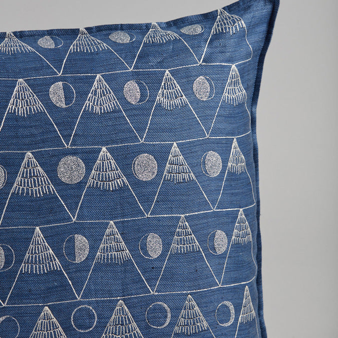 Moon and Mountain Pillow, square