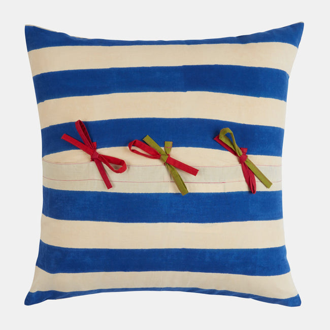 Nizam Stripes Blue Pillow, 18in square