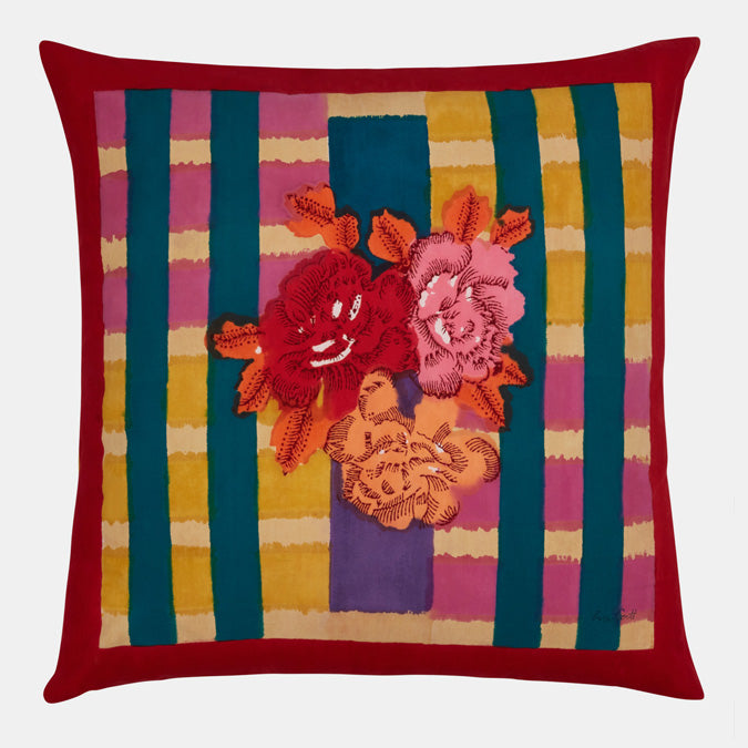 Lisa Corti Oleander cotton cushion (45cm x 45cm) - Purple