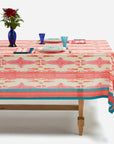 Flame Pink Cotton Tablecloth