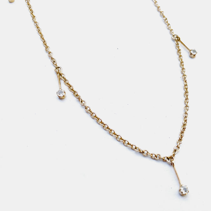 White Sapphire Drop Necklace