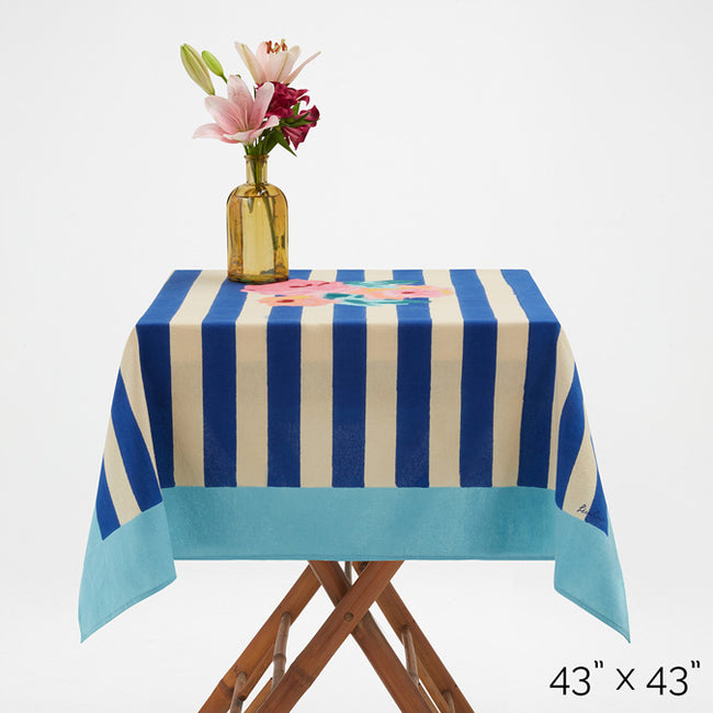 Nizam Blue Stripes Cotton Tablecloth