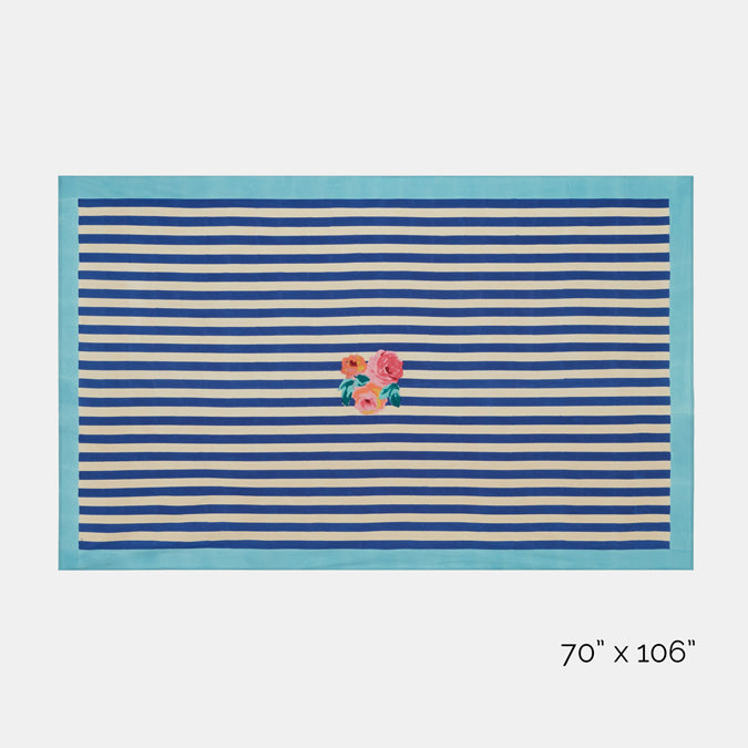 Nizam Blue Stripes Cotton Tablecloth