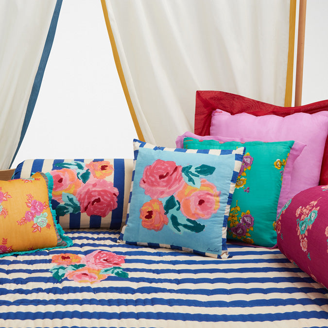 Nizam Stripes Blue Square Pillow