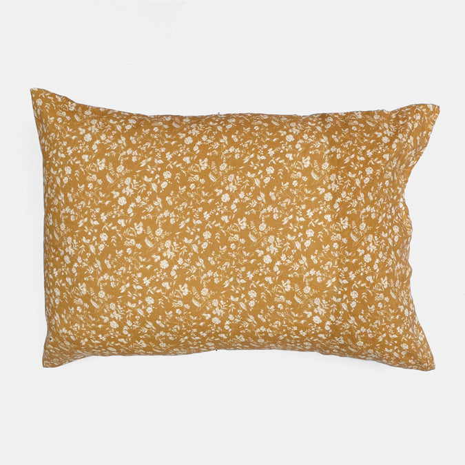 Linen Standard Pillowcase, saffron flower