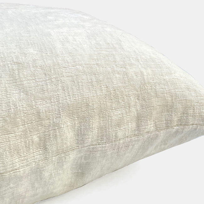 Umbria Ivory Velvet Pillow, square