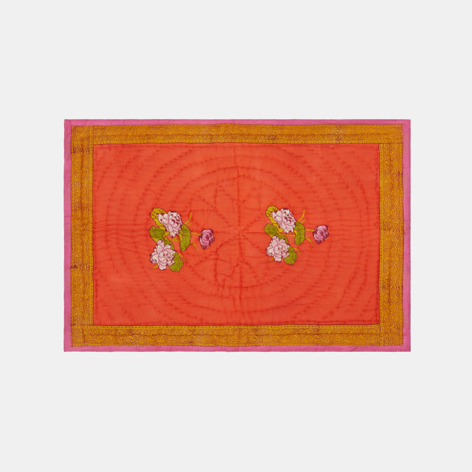 Tea Flower Orange Quilt, baby