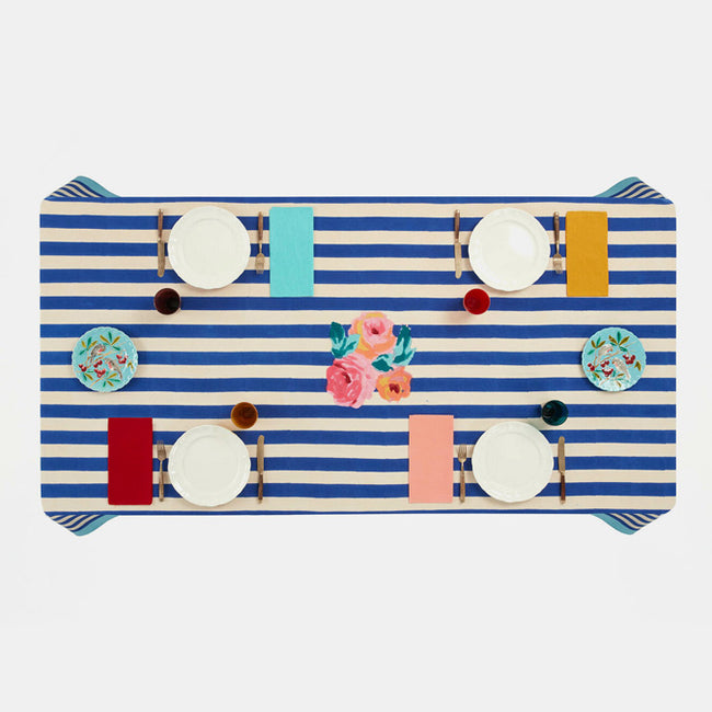 Nizam Blue Stripes Cotton Tablecloth