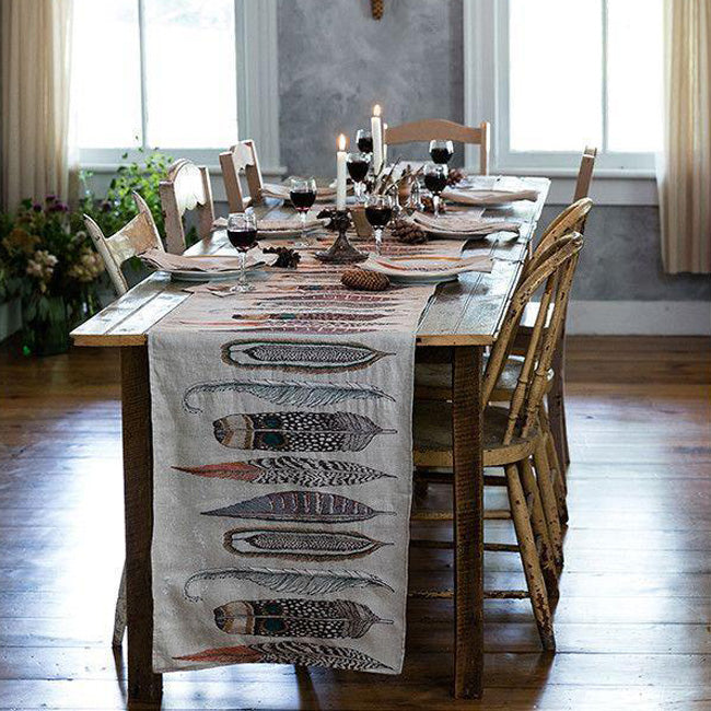 Large Feathers Table Runner