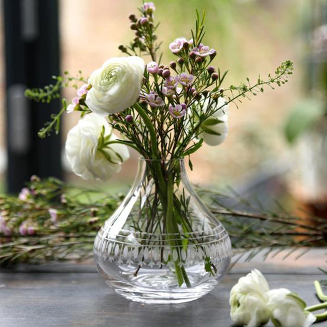 Small Crystal Vase with Ovals