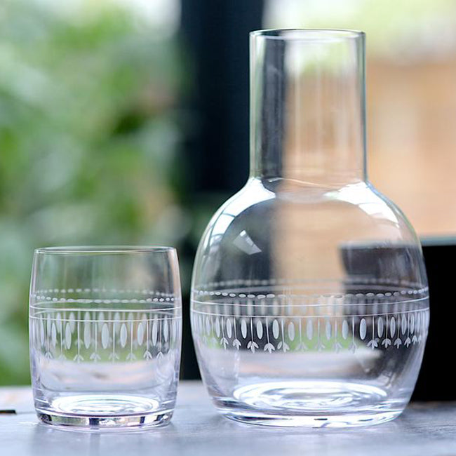 Crystal Glass Carafe with Ovals