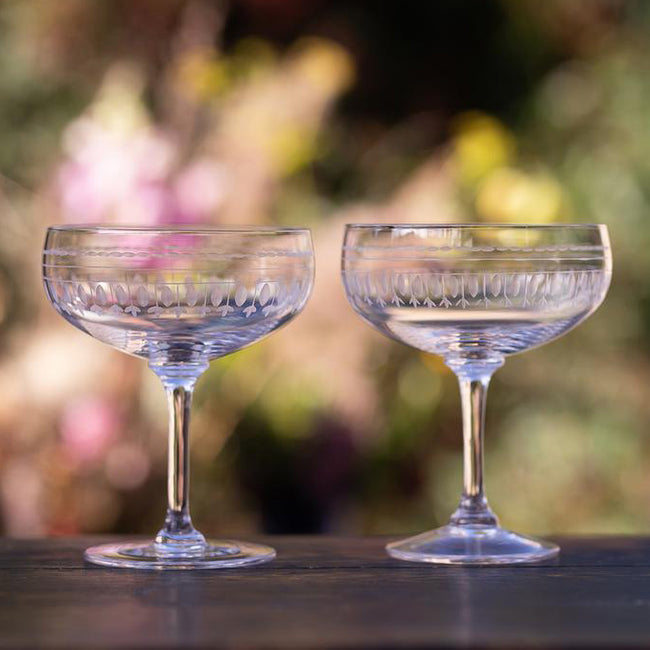 Crystal Cocktail Glass with Ovals