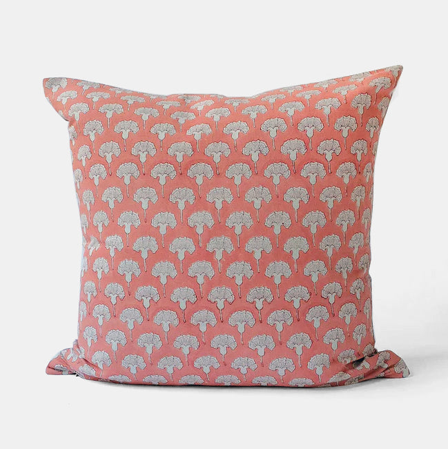 Seema Coral Pink Pillow, square