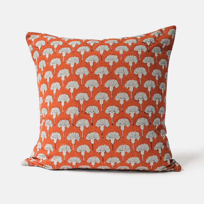 Seema Poppy Orange Pillow, square