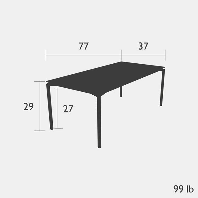 Calvi 77" x 37" Rectangle Dining Table