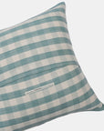 Celadon Green Gingham Pillow, square