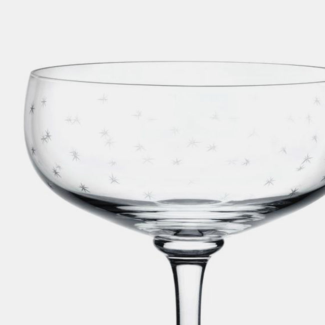 Crystal Cocktail Glass with Stars
